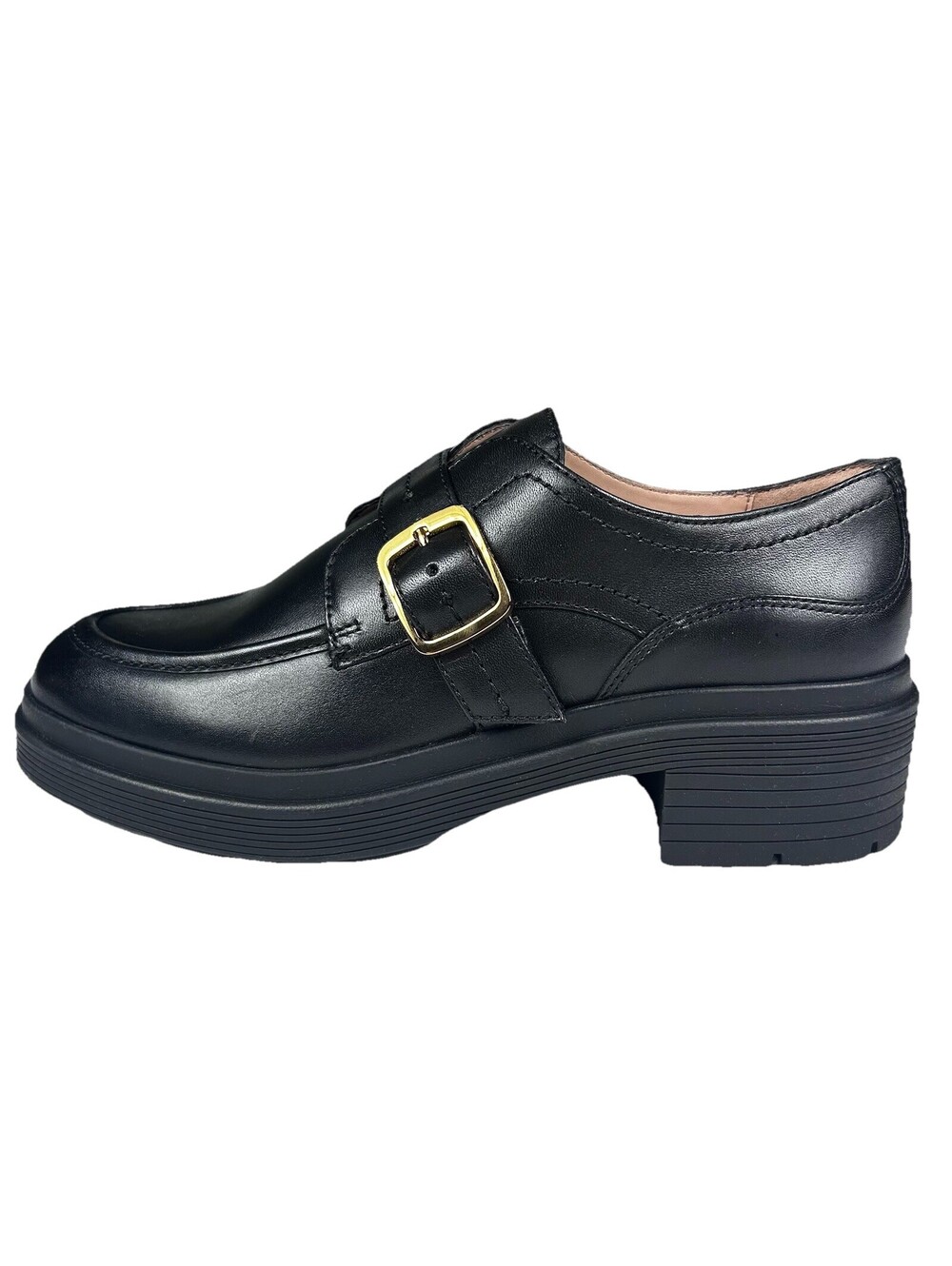 Cole Haan Women's Carlitta Monk Strap Lug Oxfords Size 6.5B Black Leather New